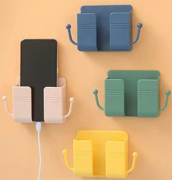 Wall Phone Holder Phone Holder Wall Mounted, Damage-Free Wall Mount for Smartphones, Cellphone Stand Charging Holder